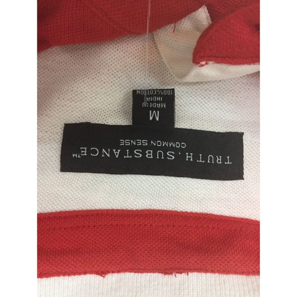 Men Truth Substance Common Sense Red Black Short Sleeve Polo shirt Size Medium - Picture 9 of 12